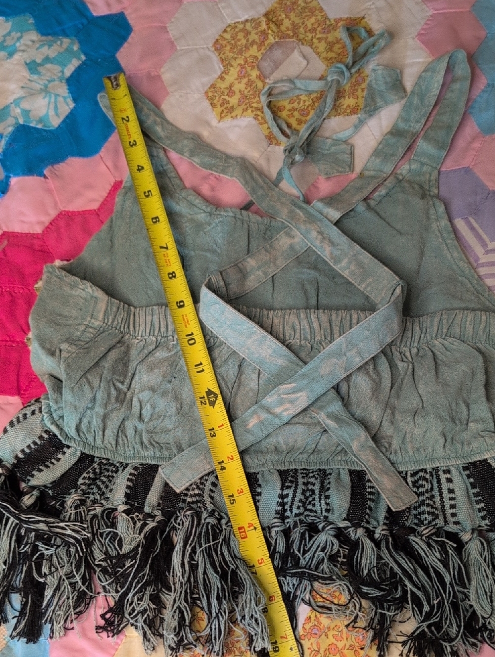 POL NEW ARRIVAL Sage Green Lace-Up Fringe Festival Tank Top🥰 Just In 🧑🎤NIB❣️ - Picture 14 of 17